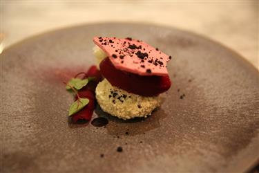 BEETROOT WHITE CHOCOLATE THE TYPING ROOM LONDON