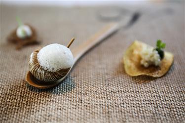 VENDOME Edible Snail Sherry Bouillon  Potatoe Skin