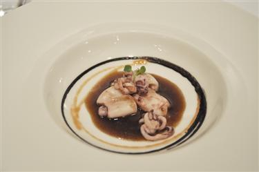 Zuberoa, Grilled Squid On Onion With Their Ink Vinegar
